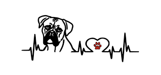 Black And White Boxer Dog Vector Boxer Heartbeat Decal Vinyl Decal Car Decal Boxer Dog Love My Boxer Laptop Decal Black White Vinyl Decals White Boxer Dogs Car Decals Vinyl