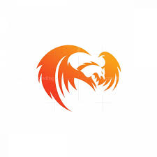 Phoenix bird rising out of the fire. Phoenix Bird Icon Logo