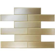 Sample Beige Cream Champagne Glass 2 X8 Subway Mosaic Tile Kitchen Backsplash Mosaic Tile Backsplash Kitchen Glass Subway Tile Tile Backsplash