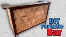 DIY Portable Bar on Wheels | Rolling Wood Bar - YouTube