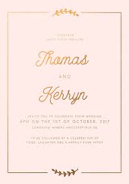 Rose Gold Wedding Invitations Rose Gold Foil Floral Wreath Border Pale Pink Blush Pink Rose Gold Wedding Invitations Blush Pink Rose Gold Wedding Invitations El
