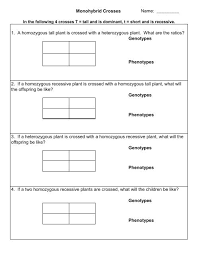 Maybe you would like to learn more about one of these? Monohybrid Crosses Story Problems