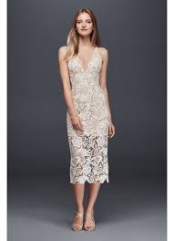 See all of the newest wedding dresses from david's bridal's fall 2018 collection. Illusion Lace Mid Length Sheath Dress David S Bridal
