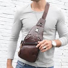 الرافعة الكتف حقيبة صدر للرجال عادية متعددة الوظائف جلد البقر والجلود مقاوم للماء حقيبة كروسبودي رحلة قصيرة 2019 رائجة البيع Lsh542 في حزم الخصر من حقائب وأمتعة على Buy Unohama Club Store