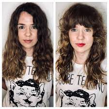 Before And After Razor Shag Haircut Makeover By Callheraplum At Stag Hair Parlor Curly Shag Haircut Curly Hair Styles Shag Haircut
