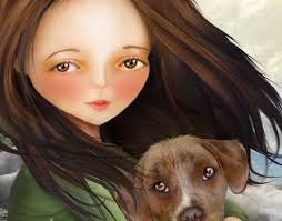 Keli and Olive 5x7 Small Giclee Premium Fine Art Print by Artist Jessica  Grundy