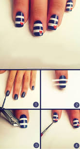 Easy Nail Art Designs For Beginners Step By Step Tutorials Nautical Nails Nails Nail Art Designs Diy