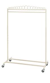 Perfect for hanging, transporting and storing clothing. Ivory Salesman Rolling Garment Rack Single Rail Store Supply