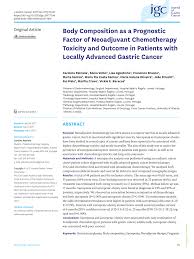 Carolina beatriz ângelo é descrita como uma mulher inconformada, rebelde e decidida. Pdf Body Composition As A Prognostic Factor Of Neoadjuvant Chemotherapy Toxicity And Outcome In Patients With Locally Advanced Gastric Cancer