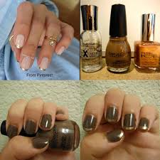 The base coat is the palest shade of baby pink and the tips are white and squared off. Brown And Gold French Tip Nails Bri S Batch
