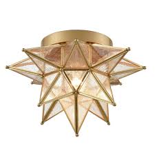 Solid brass flush mount ceiling lights. Brass Moravian Star Ceiling Lights Flush Mount Seeded Glass 12 Foyer Light 712885401932 Ebay