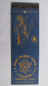 Desert Training Center Coachella California 20 Strike Military Matchbook Cover Matchbook Cover Coachella