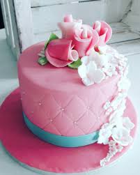 Free shipping for many products! Pinke Torte Fondant Und Selbst Modellierte Blumen Tortendekoration Kuchen Torten