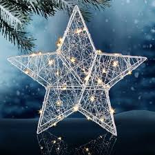 Show results for available online available online. Festive Wire Frame Silver Light Up Star Battery Operated Fabfinds