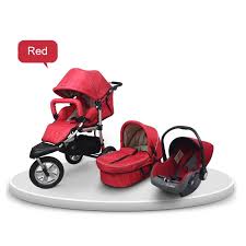 Babyboom Red Baby Stroller Car Seat Travel System Pram Pushchair 3in 1 Baby Strollers Stroller Pushchair