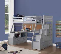 Ok, we searched and searched for the best bunk bed to fit our style, requirements and budget and settled on this one. Acme 37445 Zoomie Kids Jeremiah Jason Ii Gray Finish Wood Twin Size Loft Bed Desk Drawers