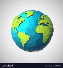 Earth In Low Poly Style Polygonal Globe Icon Vector Image Globe Icon Earth Illustration Cool Globes