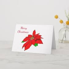 Simple Classic Christmas Poinsettia Floral Card Zazzle Com Christmas Poinsettia Classic Christmas Floral Cards