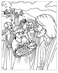 Download and print these 5 loaves and 2 fish coloring pages for free. Printable Jesus Feeds 5000 Coloring Sheet Novocom Top