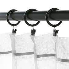 You can use a double rod to hang sheers on a lower rod and fabric panels on the upper rod. Syrlig Black Curtain Ring With Clip And Hook Popular Ikea