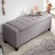 Compra online o per telefono: Cassapanca Pouf Contenitore Panca Sgabello Poggiapiedi In Tessuto Grigio Chiaro