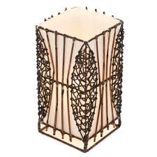 8 x 8 x 31. Small Square Wicker And Rattan Table Lamp 30cm Fairtrade Lifestyle