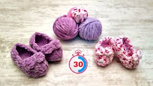 30 Dakikada Kadife Ipten Patik Yapimi Handarbeit Stricken Babyschuhe