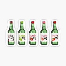 Sik(or sak) is related with mature and hye is making alcohol or sweet juice. Korean Soju Stickers Redbubble