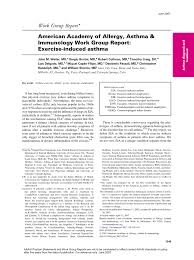 Any information published on this. Pdf Work Group Report American Academy Of Allergy Asthma Immunology Work Group Report Exercise Induced Asthma