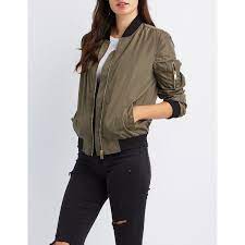 Charlotte Russe Zip Up Bomber Jacket Bomber Jacket Jackets Brown Bomber Jacket