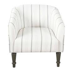 Grey & white accent chairs. White And Gray Striped Barrel Accent Chair Kirklands
