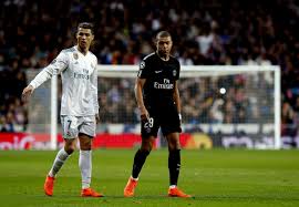 Cristiano Ronaldo And Kylian Mbappe Photos In Moment Of Uefa Champions League Real Madrid Psg 2 5 On Aggreg Cristiano Ronaldo Ronaldo Uefa Champions League