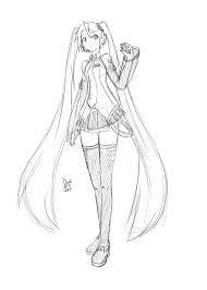 Anime hatsune miku drawing by kids. Hatsune Miku Sketch By Deiveex On Deviantart Hatsune Miku Miku Hatsune