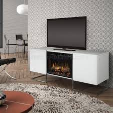 Media console in wrought iron with a 26 in. Chase Electric Fireplace Media Console White By Dimplex W Logs