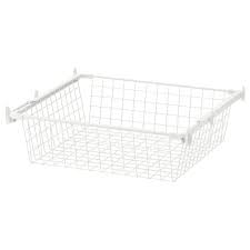 Hjalpa Wire Basket With Pull Out Rail White 60x55 Cm Ikea Wire Baskets Metal Baskets Ikea