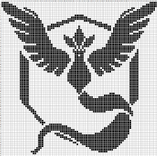 Pokemon Go Team Mystic Pixel Pattern Grid Perler Cross Stitch Minecraft Pokemon Cross Stitch Cross Stitch Designs Pokemon Pattern