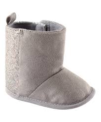 Luvable Friends Gray Sparkle Booties Girls