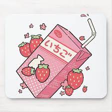 Kawaii Japanese Strawberry Juice Box Mouse Pad Zazzle Com In 2021 Kawaii Wallpaper Milk Drawing Cute Drawings