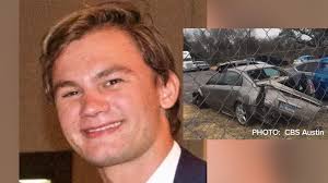 The__ driver of _the__ car wasn't hurt but _the__ car was badly damaged.there are two cars parked outside: Missing Texas State Student Jason Landry Was In Car Crash Dps Khou Com