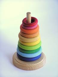 Wooden Rainbow Stacking Rings Waldorf Montessori Sizing Etsy Wood Baby Toys Wood Toys Homemade Baby Toys