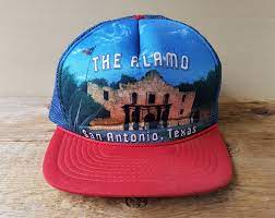 The Alamo San Antonio Texas Vintage Trucker Hat Mesh Snapback Etsy Vintage Trucker Hats Alamo San Antonio Trucker Hat