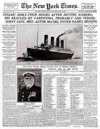 The Front Page Of The New York Times Of April 16 1912 After The Titanic Disaster Titanic History Titanic Titanic Sinking