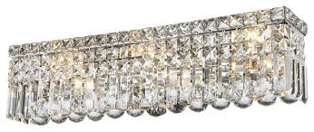 6 Lights 24 Long Clear Crystal Wall Sconce Vanity Light Contemporary Bathroom Vanity Lighting By Crystal Lighting Houzz