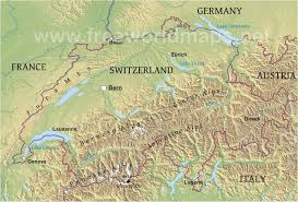 Location map of switzerland on the map of europe. Switzerland Physical Map