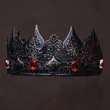 Black Red King Crown Black Gothic Crown Black Crown Black Etsy In 2020 Gothic Crown Black And Red Black Crystals