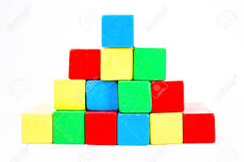 Toy Blocks Infographic Chart Stair Bar Kids Bricks On White