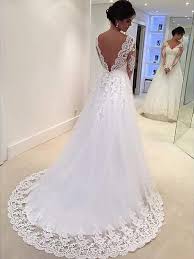 Apr 21, 2013 · hochzeitskleider. Duchesse Stil V Ausschnitt Lange Armel Spitze Sweep Pinsel Zug Tull Brautkleid Missydress