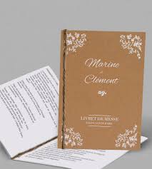 Ce livret de messe de mariage est complet : Livret De Messe Champetre Chic Adele Personnalisable En Ligne