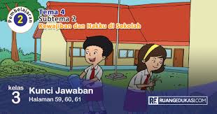 Kunci Jawaban Tema 4 Kelas 3 Halaman 59 60 61 Buku Tematik Siswa Kurikulum 2013 Revisi Buku Kunci Kurikulum