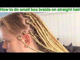 Small Box Braids On Caucasian Straight Hair Youtube